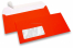 Neon enveloppen - rood, met venster 45 x 90 mm, 20 mm van links, 15 mm van onder | Enveloppenland.nl