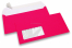 Neon enveloppen - roze, met venster 45 x 90 mm, 20 mm van links, 15 mm van onder | Enveloppenland.nl